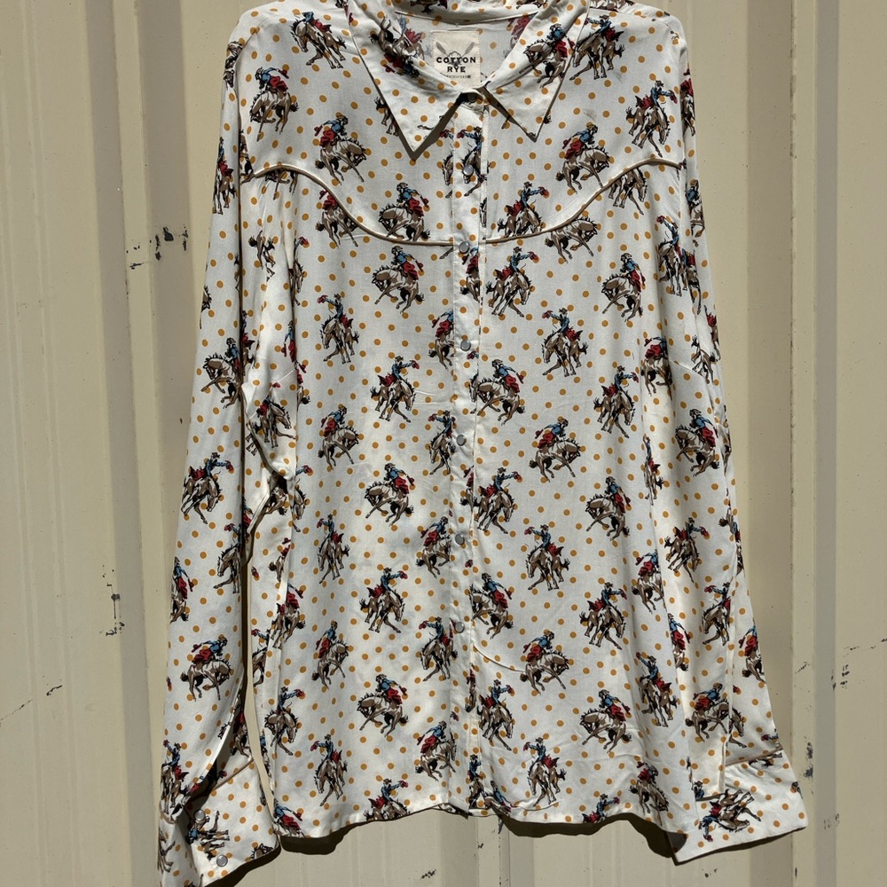 Women's Cotton & Rye Print Button Down Shirt